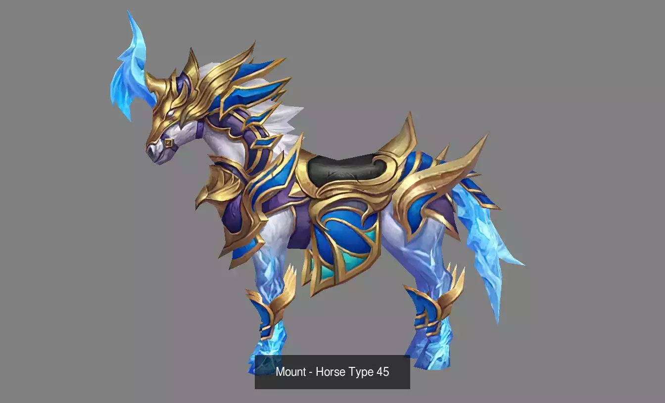 Pack of 10 Stylized Horse Mounts - Part 05 3D Model Collection_16