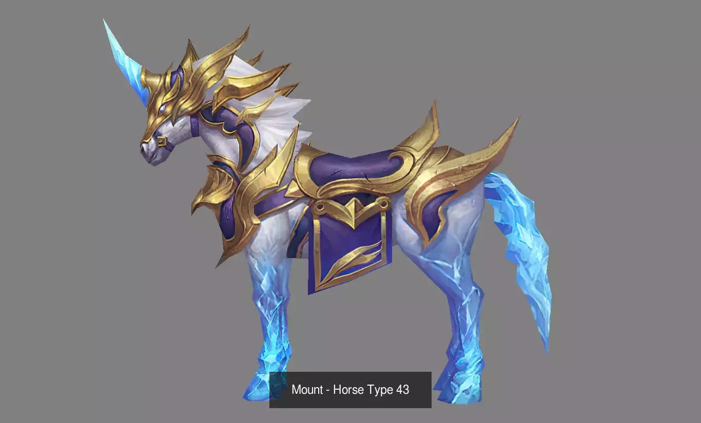 Pack of 10 Stylized Horse Mounts - Part 05 3D Model Collection_15