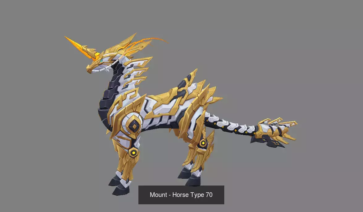 Pack of 10 Stylized Horse Mounts - Part 07 3D Model Collection_21