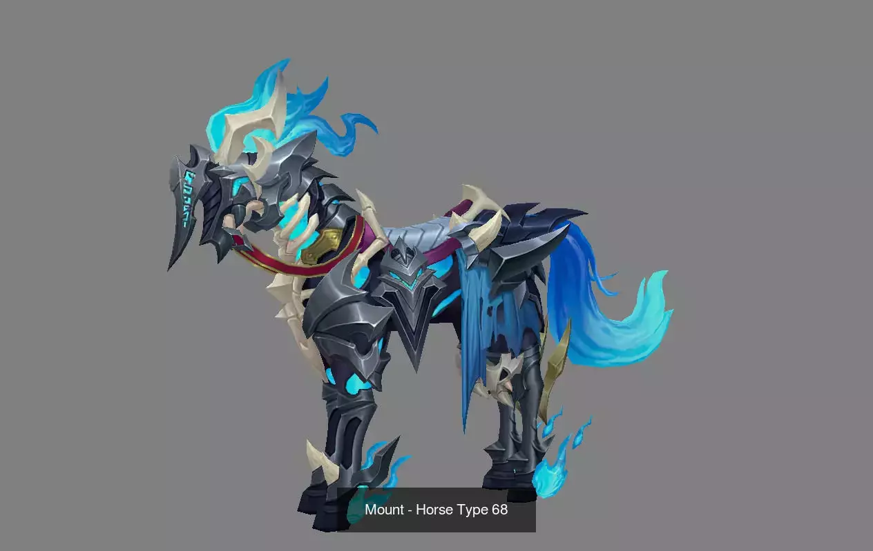 Pack of 10 Stylized Horse Mounts - Part 07 3D Model Collection_19