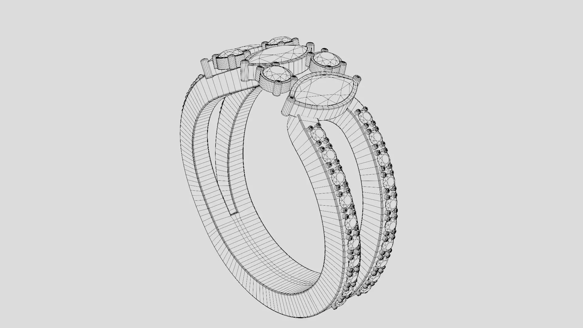 Emerald Crown ring 3D print model_5