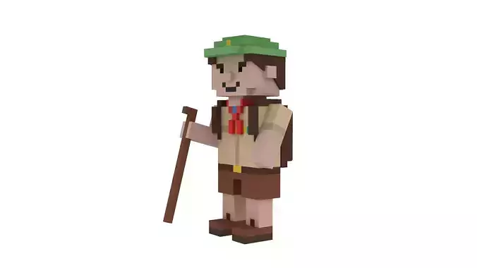 Scout boy voxel character