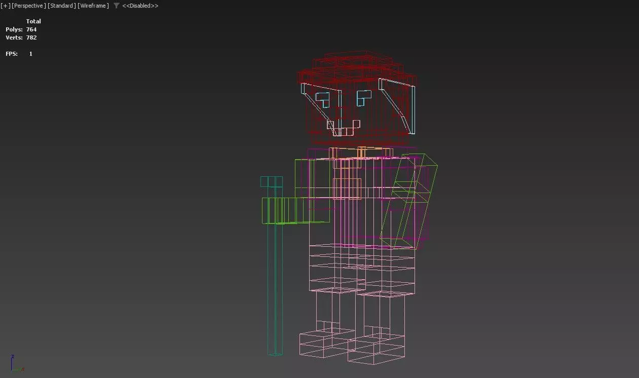 Scout boy voxel character Low-poly 3D model_3