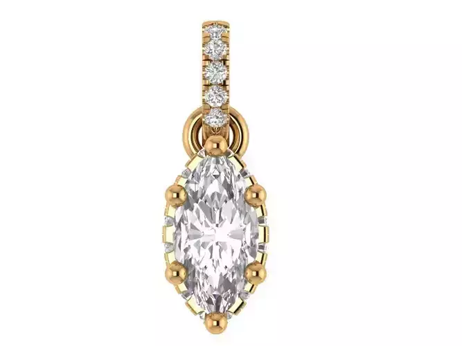 Marquise Diamond Halo Pendant