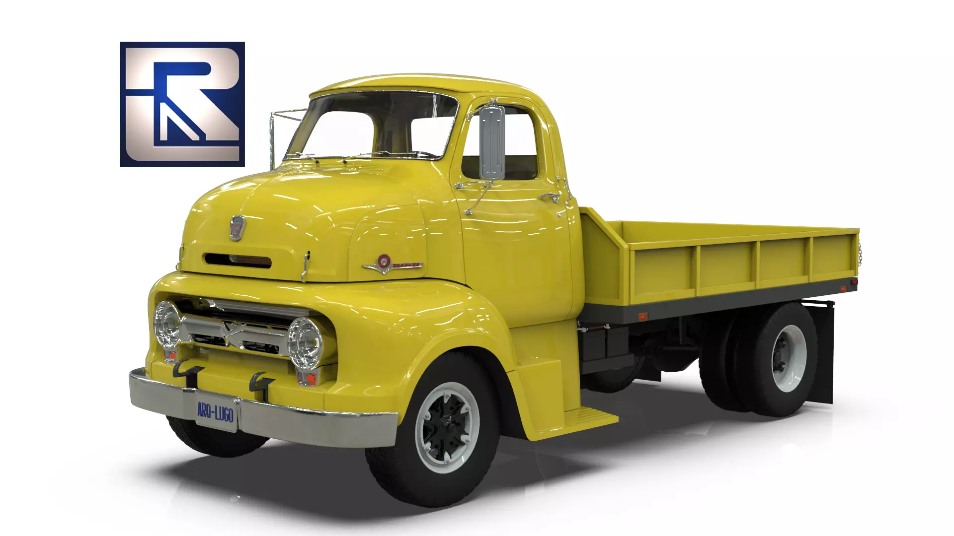 COE Platform Dump Truck 1950s 3D model