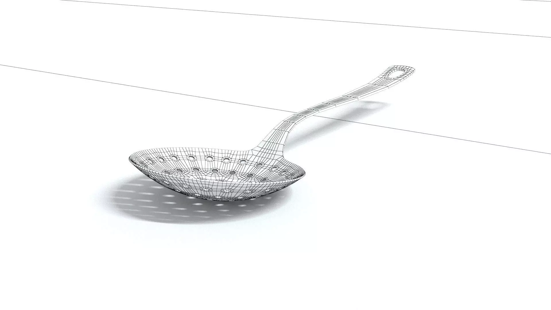 laos Draining Spoon Low-poly 3D model_7
