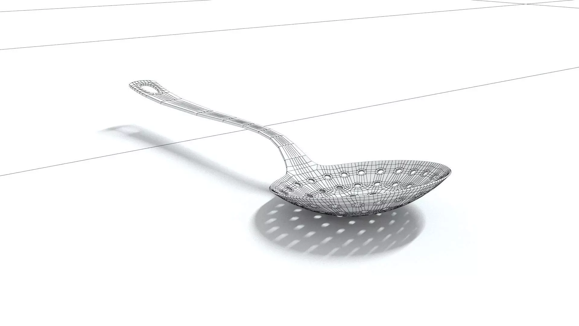 laos Draining Spoon Low-poly 3D model_6
