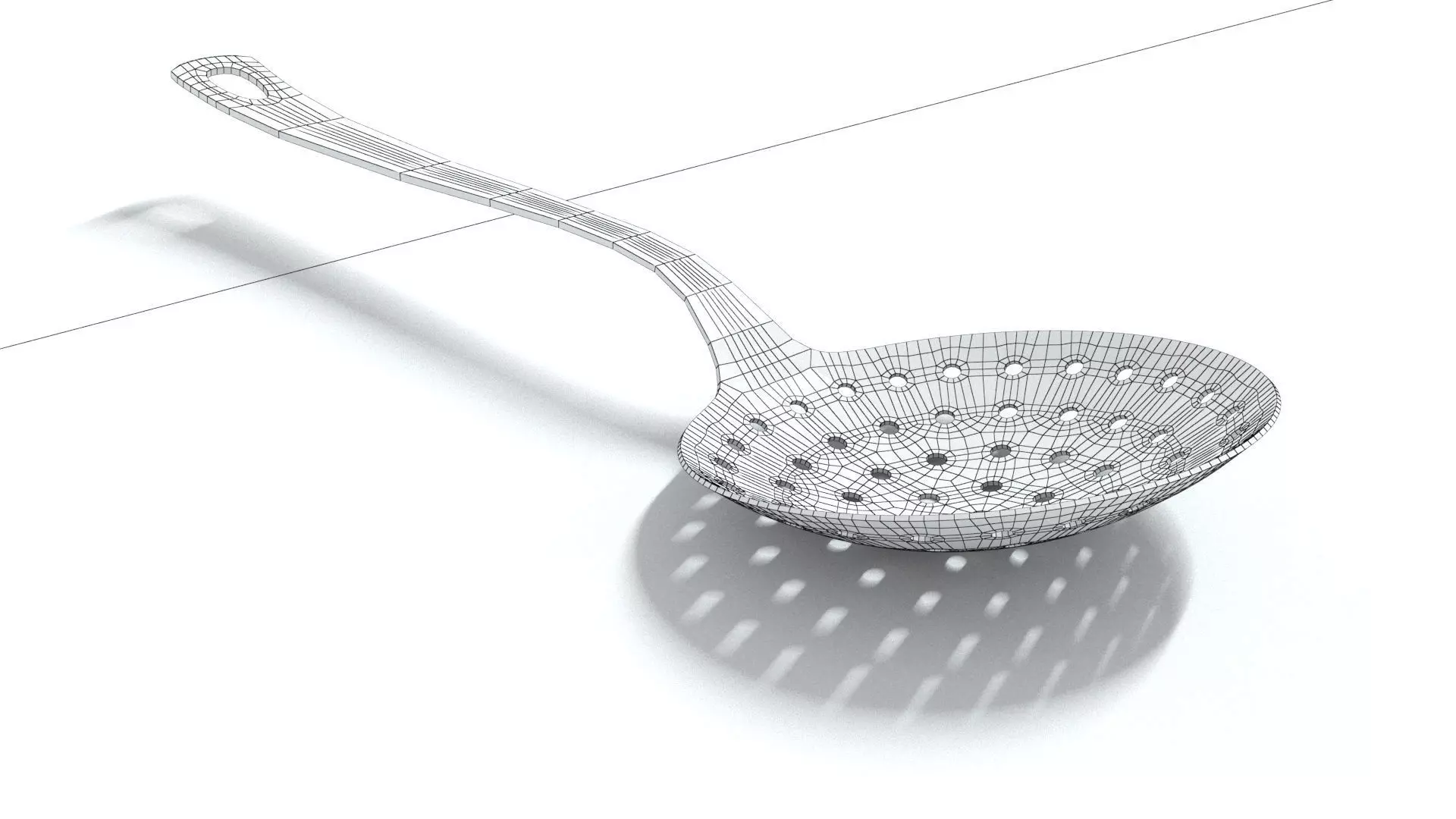 laos Draining Spoon Low-poly 3D model_9