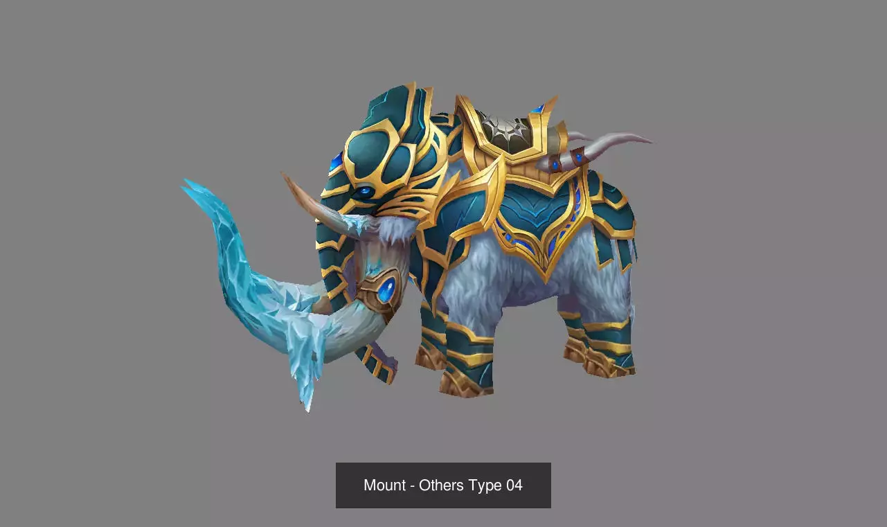 Pack of 30 Stylized Fantasy Mounts 3D Model Collection_59