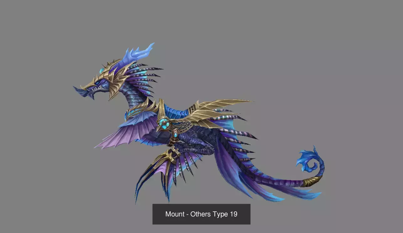 Pack of 30 Stylized Fantasy Mounts 3D Model Collection_44