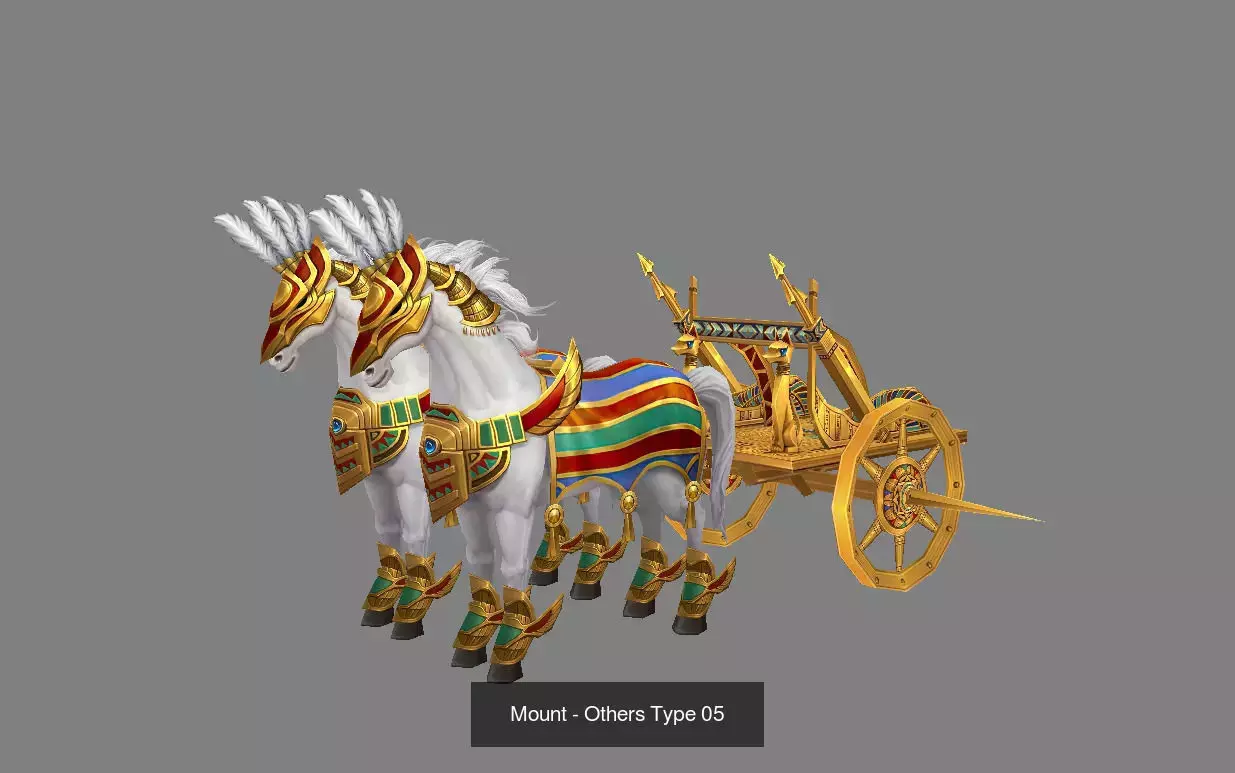 Pack of 30 Stylized Fantasy Mounts 3D Model Collection_58