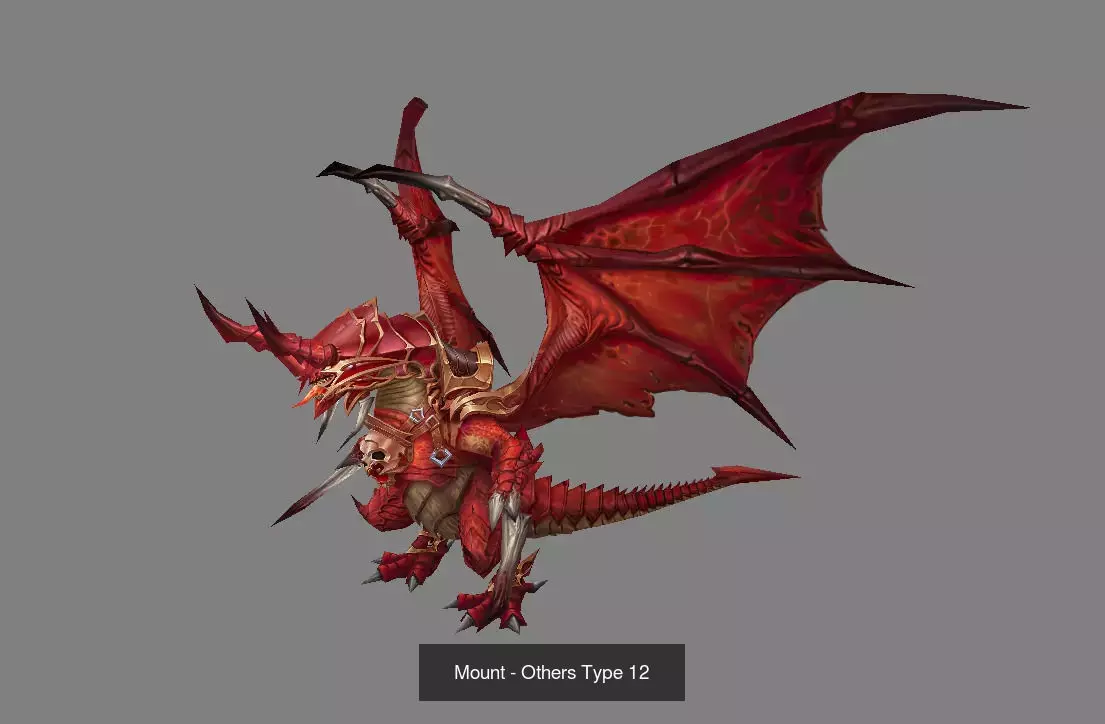 Pack of 30 Stylized Fantasy Mounts 3D Model Collection_50