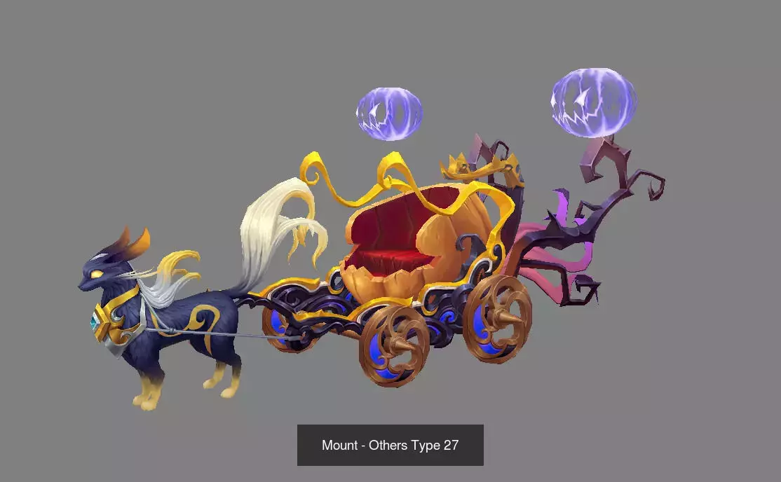 Pack of 30 Stylized Fantasy Mounts 3D Model Collection_36