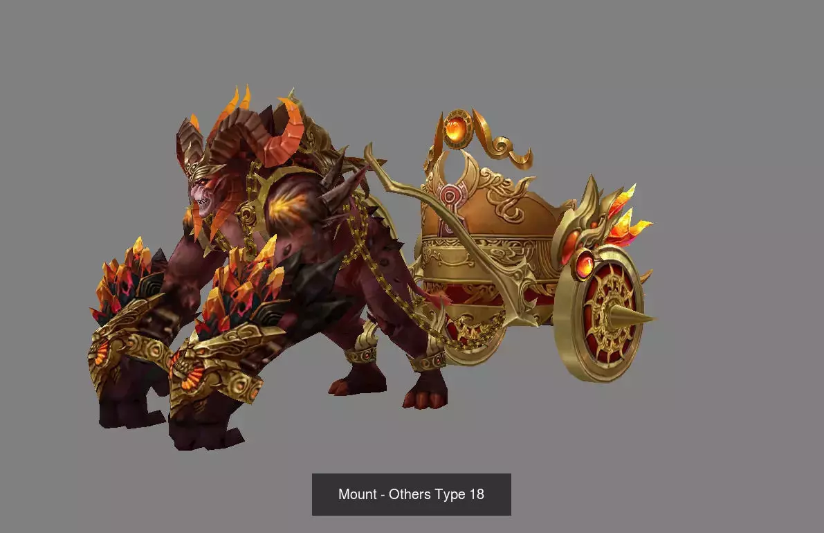 Pack of 30 Stylized Fantasy Mounts 3D Model Collection_45