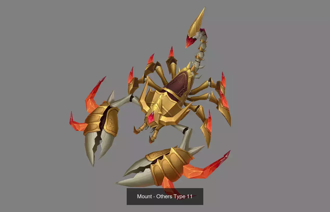 Pack of 30 Stylized Fantasy Mounts 3D Model Collection_52