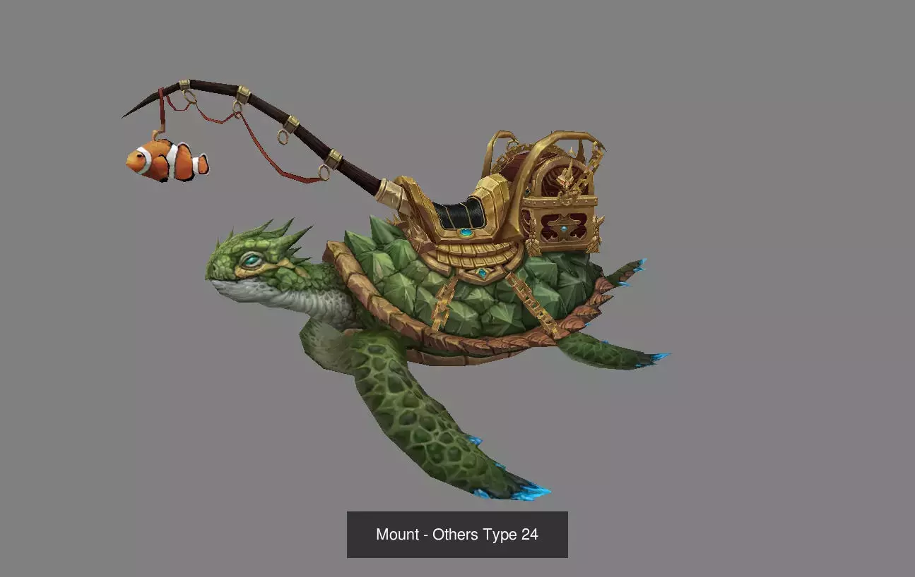 Pack of 30 Stylized Fantasy Mounts 3D Model Collection_39