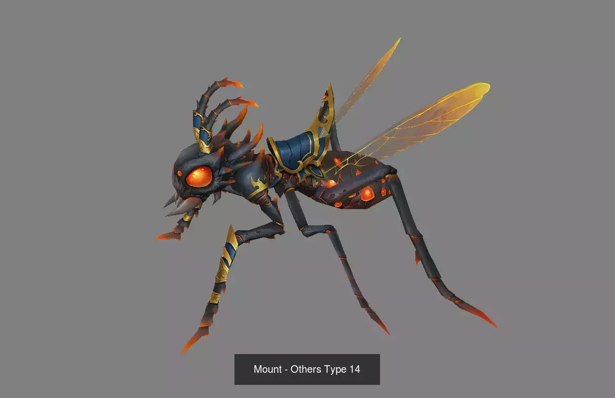 Pack of 30 Stylized Fantasy Mounts 3D Model Collection_49