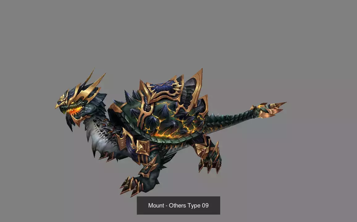 Pack of 30 Stylized Fantasy Mounts 3D Model Collection_54