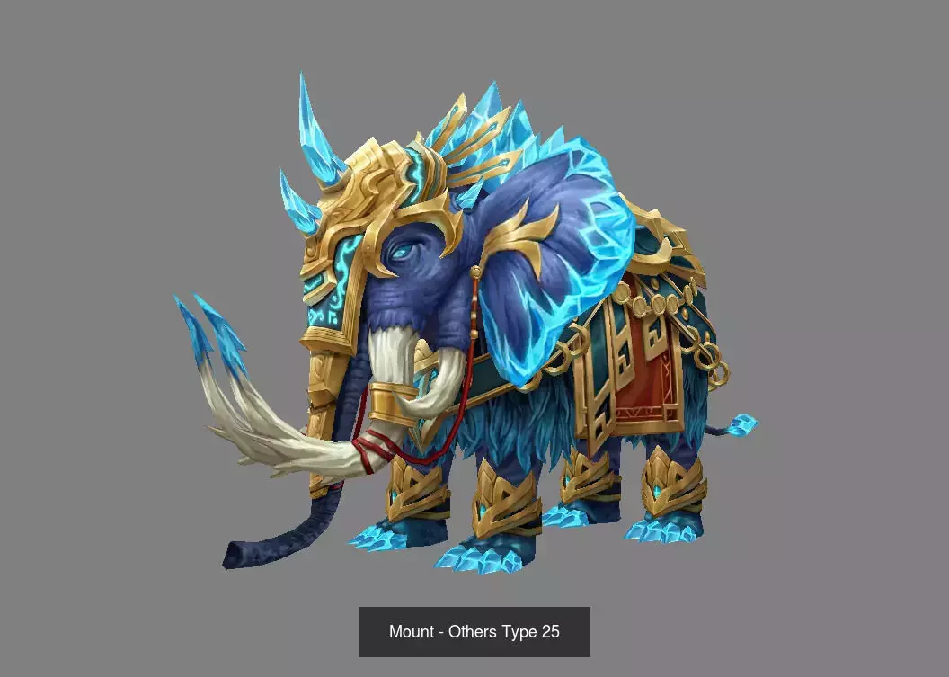 Pack of 30 Stylized Fantasy Mounts 3D Model Collection_38