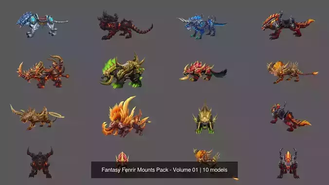 Fantasy Fenrir Mounts Pack - Volume 01