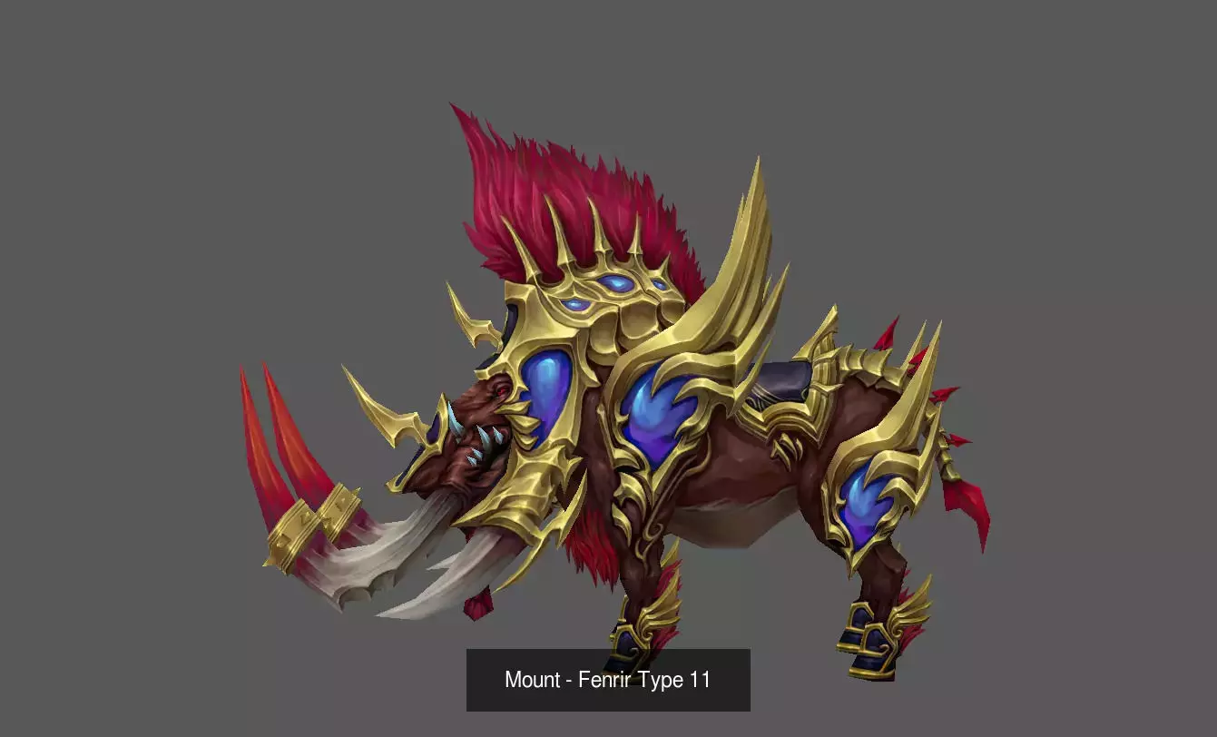 Fantasy Fenrir Mounts Pack - Volume 02 3D Model Collection_21