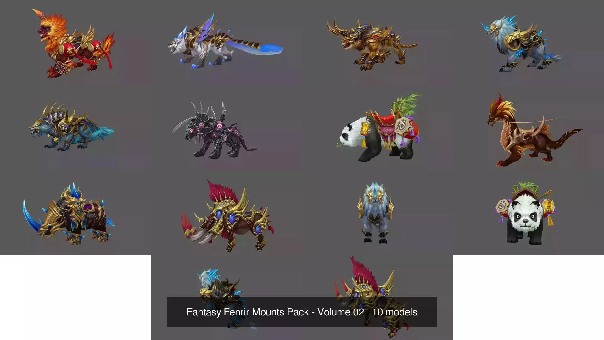 Fantasy Fenrir Mounts Pack - Volume 02 3D Model Collection_11