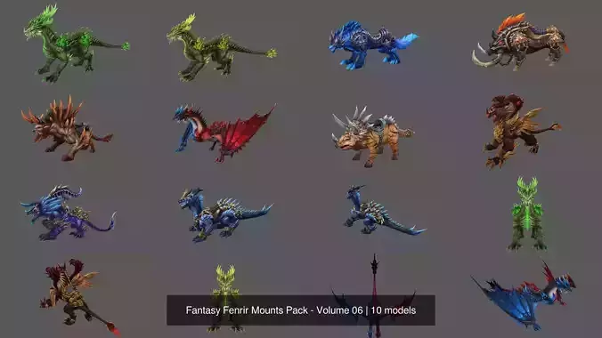 Fantasy Fenrir Mounts Pack - Volume 06
