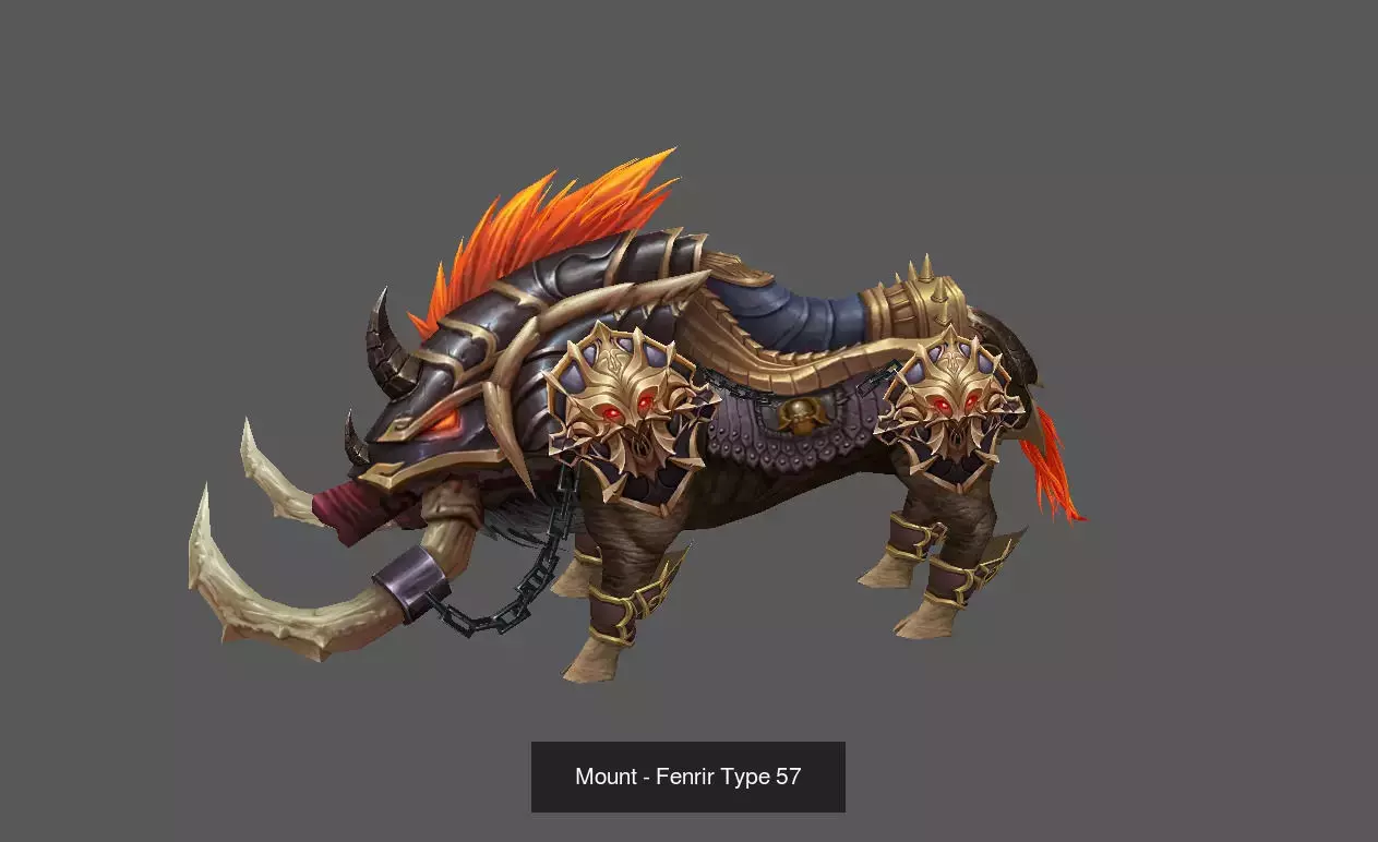 Fantasy Fenrir Mounts Pack - Volume 06 3D Model Collection_15