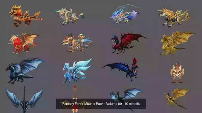 Fantasy Fenrir Mounts Pack - Volume 09