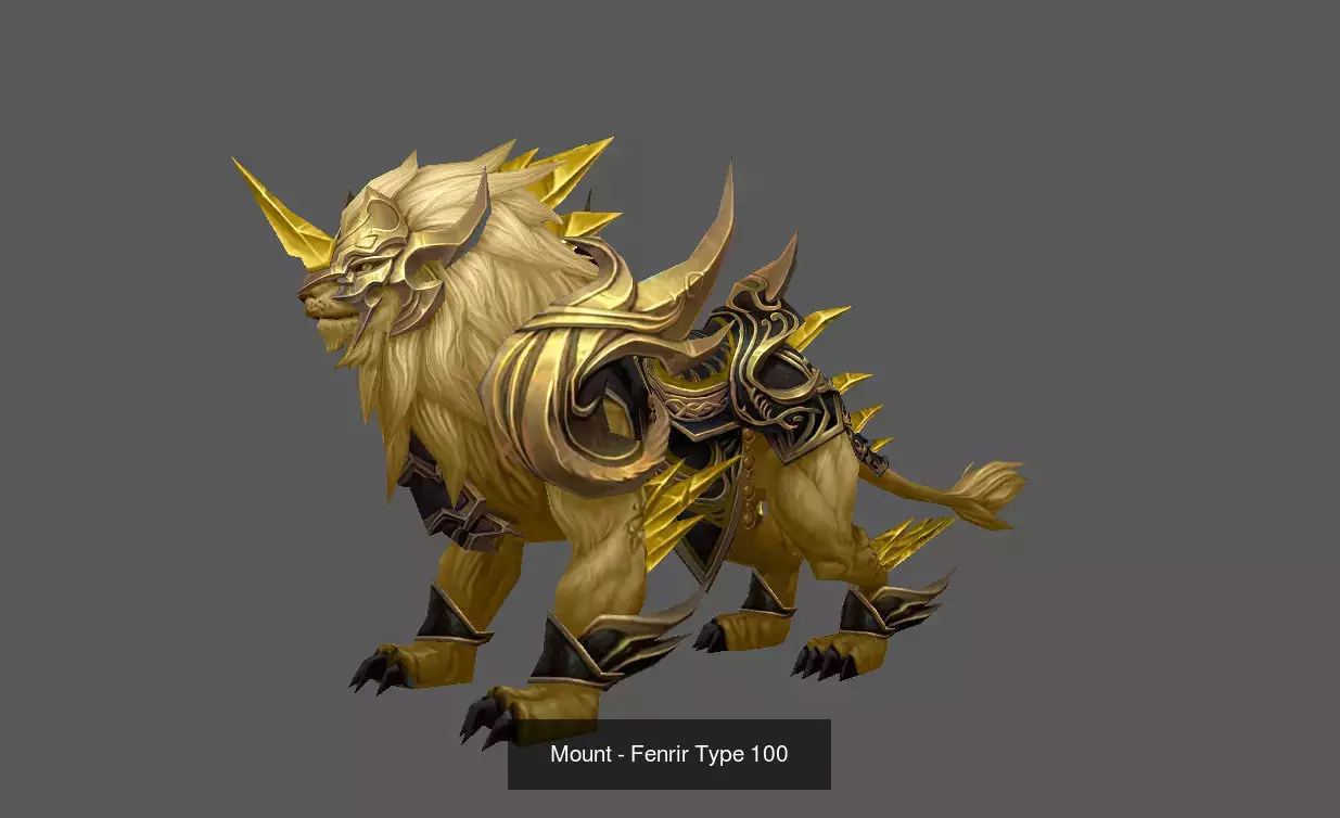 Fantasy Fenrir Mounts Pack - Volume 10 3D Model Collection_21