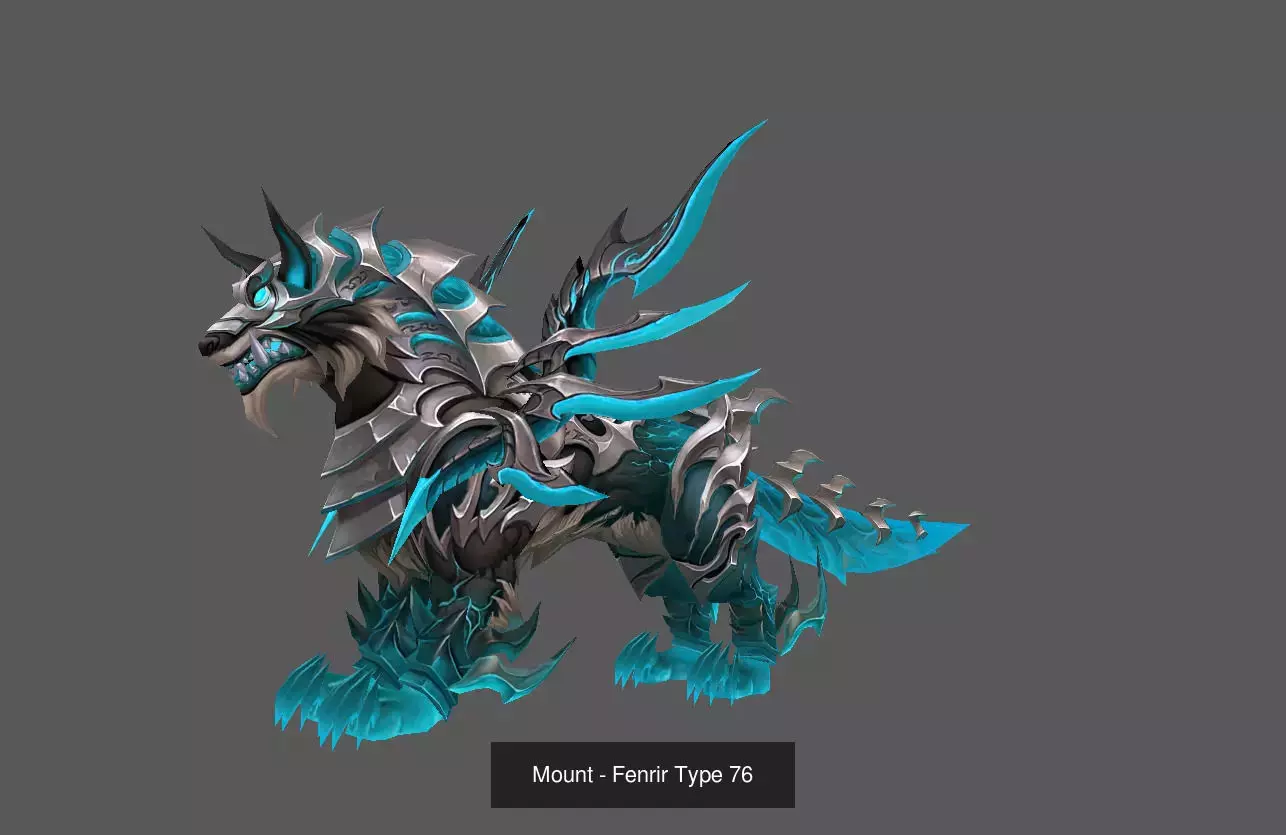 Pack of 100 Stylized Fenrir - Wolf - Bears - Dragons Mounts 3D Model Collection_154
