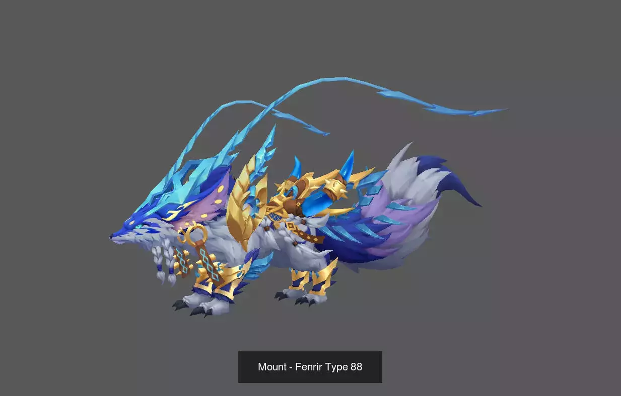 Pack of 100 Stylized Fenrir - Wolf - Bears - Dragons Mounts 3D Model Collection_141