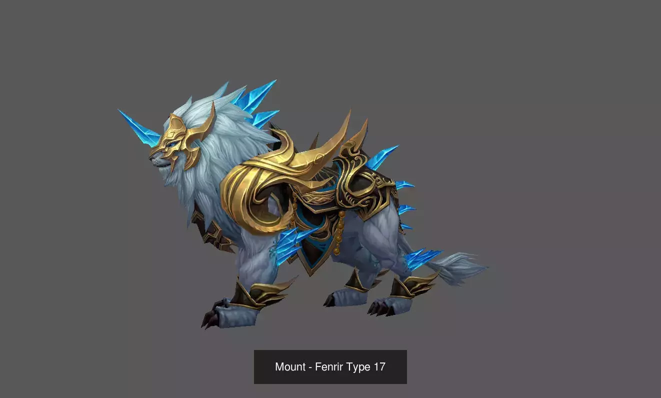 Pack of 100 Stylized Fenrir - Wolf - Bears - Dragons Mounts 3D Model Collection_213