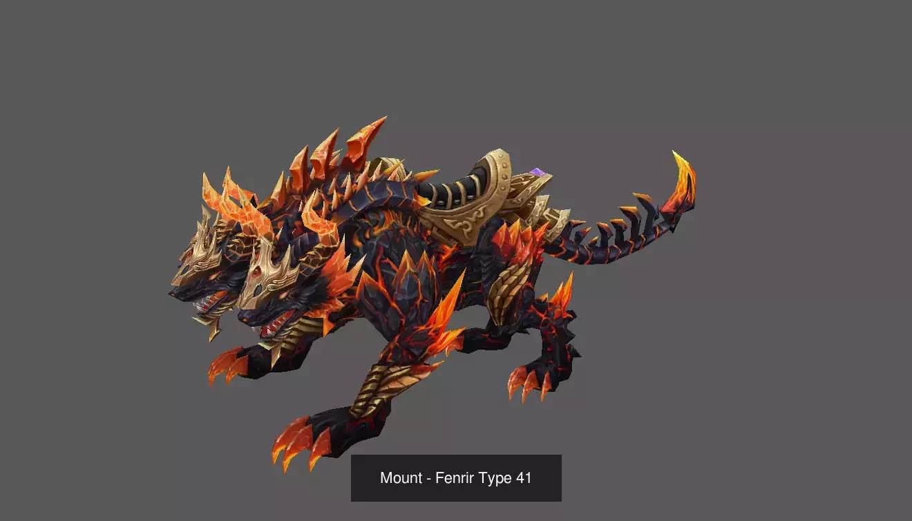 Pack of 100 Stylized Fenrir - Wolf - Bears - Dragons Mounts 3D Model Collection_189