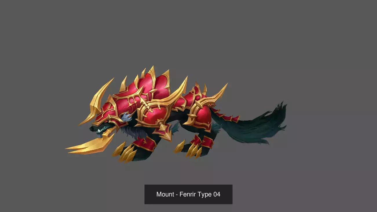 Pack of 100 Stylized Fenrir - Wolf - Bears - Dragons Mounts 3D Model Collection_227