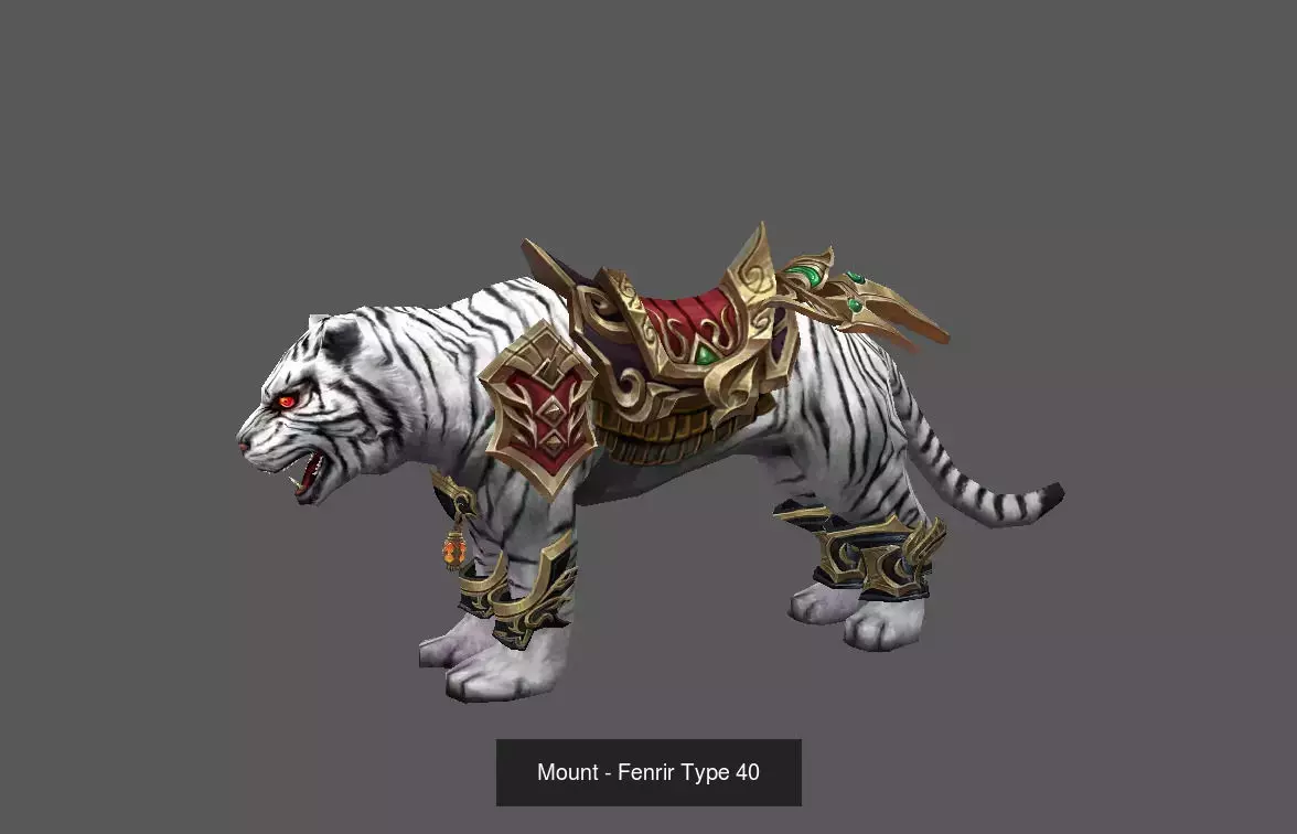 Pack of 100 Stylized Fenrir - Wolf - Bears - Dragons Mounts 3D Model Collection_190