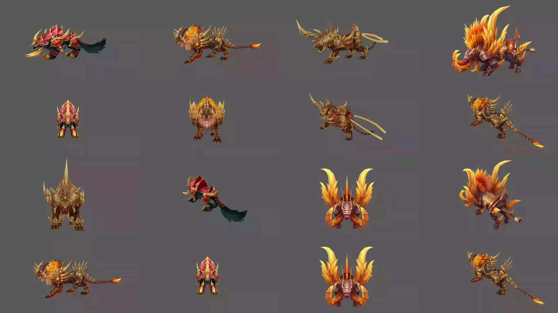 Pack of 100 Stylized Fenrir - Wolf - Bears - Dragons Mounts 3D Model Collection_140
