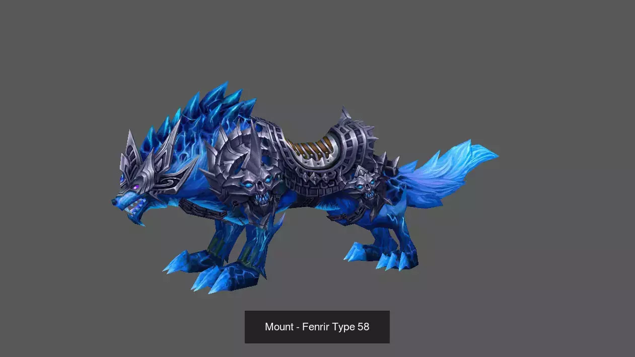 Pack of 100 Stylized Fenrir - Wolf - Bears - Dragons Mounts 3D Model Collection_172
