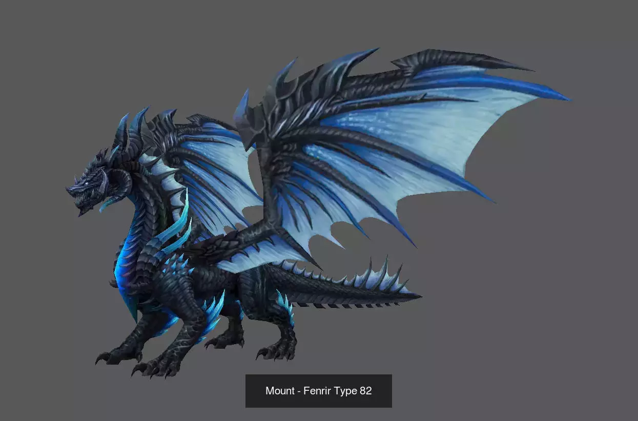 Pack of 100 Stylized Fenrir - Wolf - Bears - Dragons Mounts 3D Model Collection_148