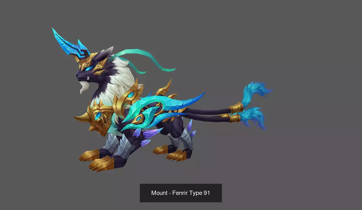 Pack of 100 Stylized Fenrir - Wolf - Bears - Dragons Mounts 3D Model Collection_135