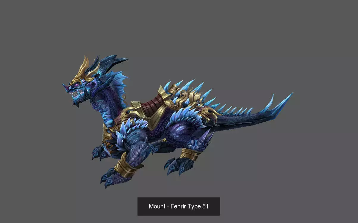 Pack of 100 Stylized Fenrir - Wolf - Bears - Dragons Mounts 3D Model Collection_179