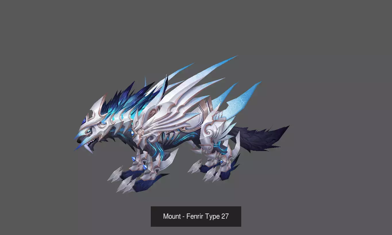 Pack of 100 Stylized Fenrir - Wolf - Bears - Dragons Mounts 3D Model Collection_203