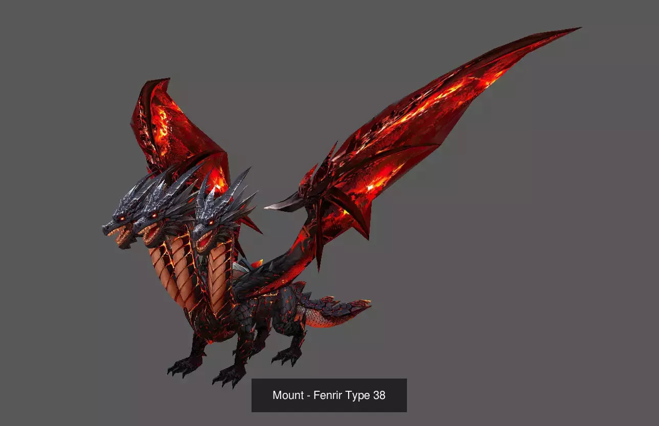 Pack of 100 Stylized Fenrir - Wolf - Bears - Dragons Mounts 3D Model Collection_192