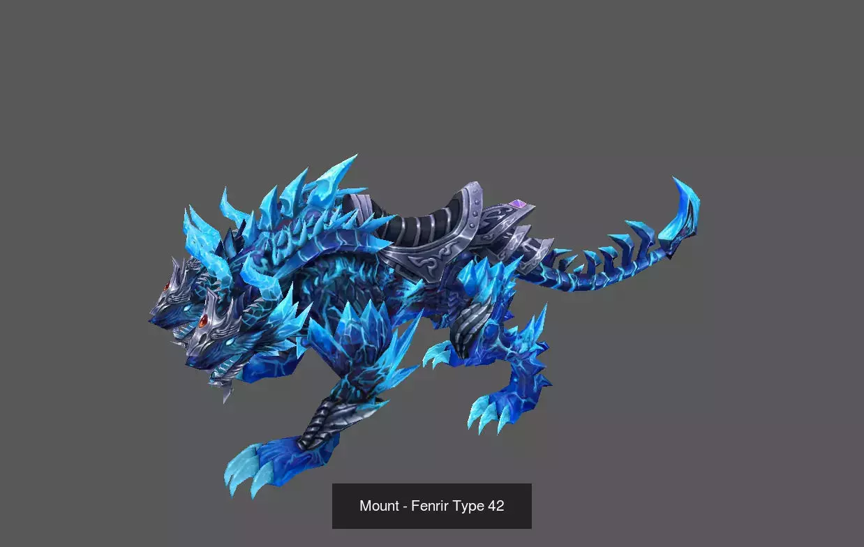 Pack of 100 Stylized Fenrir - Wolf - Bears - Dragons Mounts 3D Model Collection_188