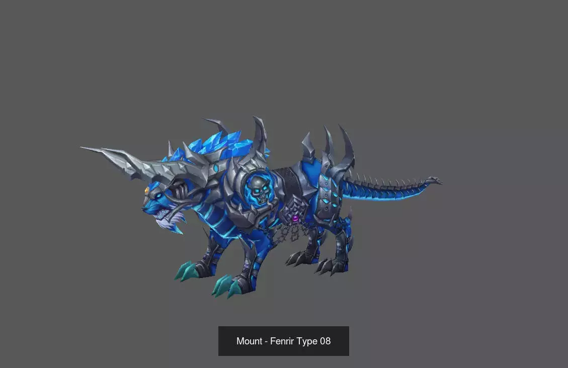 Pack of 100 Stylized Fenrir - Wolf - Bears - Dragons Mounts 3D Model Collection_223