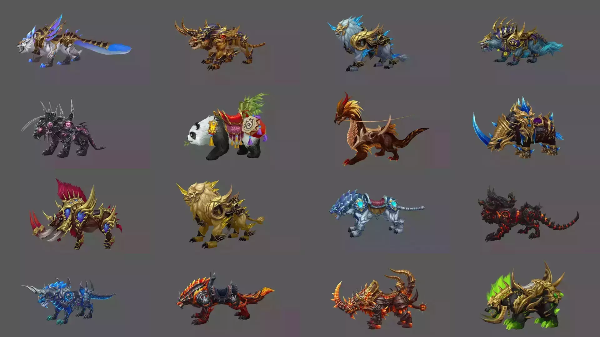 Pack of 100 Stylized Fenrir - Wolf - Bears - Dragons Mounts 3D Model Collection_138