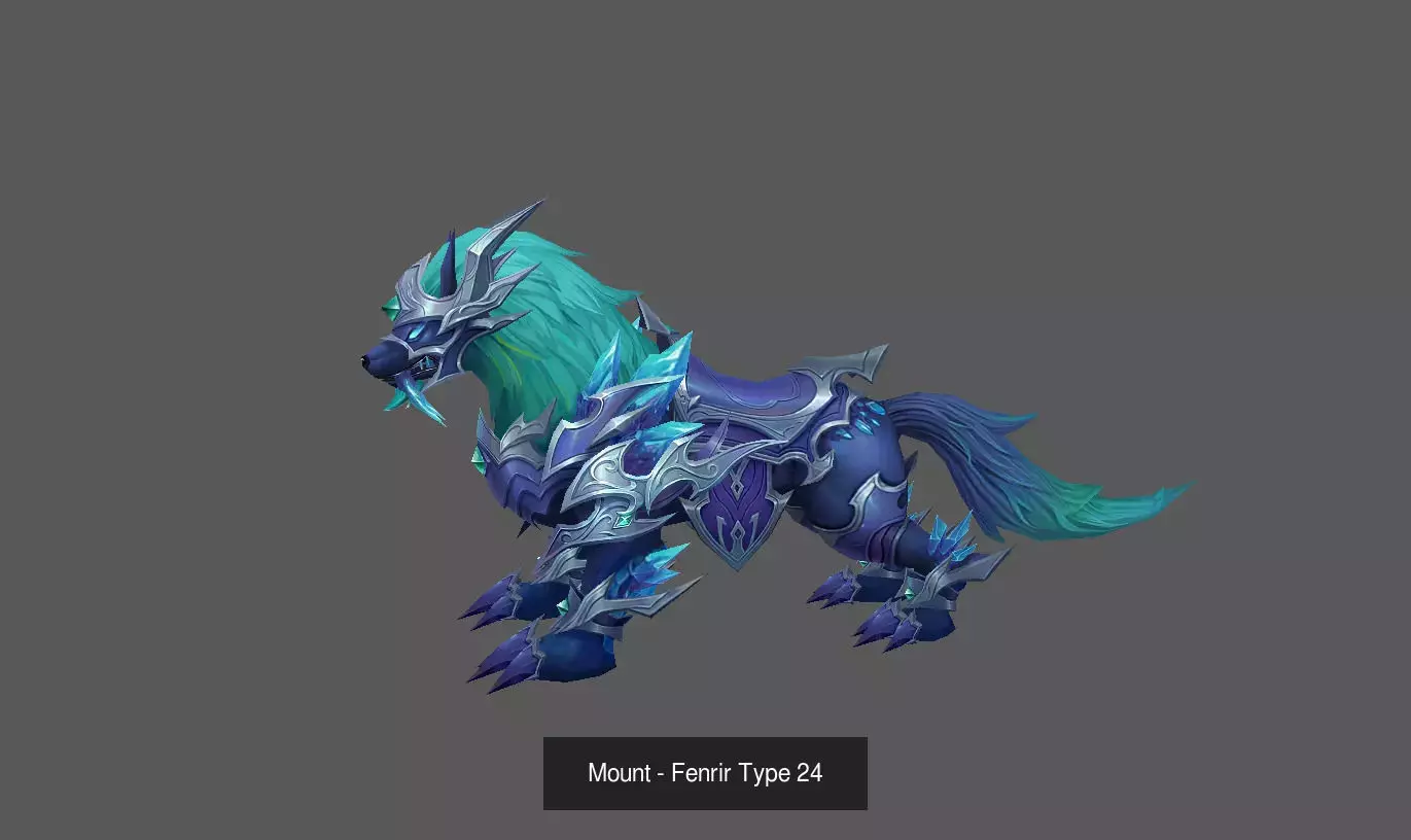 Pack of 100 Stylized Fenrir - Wolf - Bears - Dragons Mounts 3D Model Collection_206