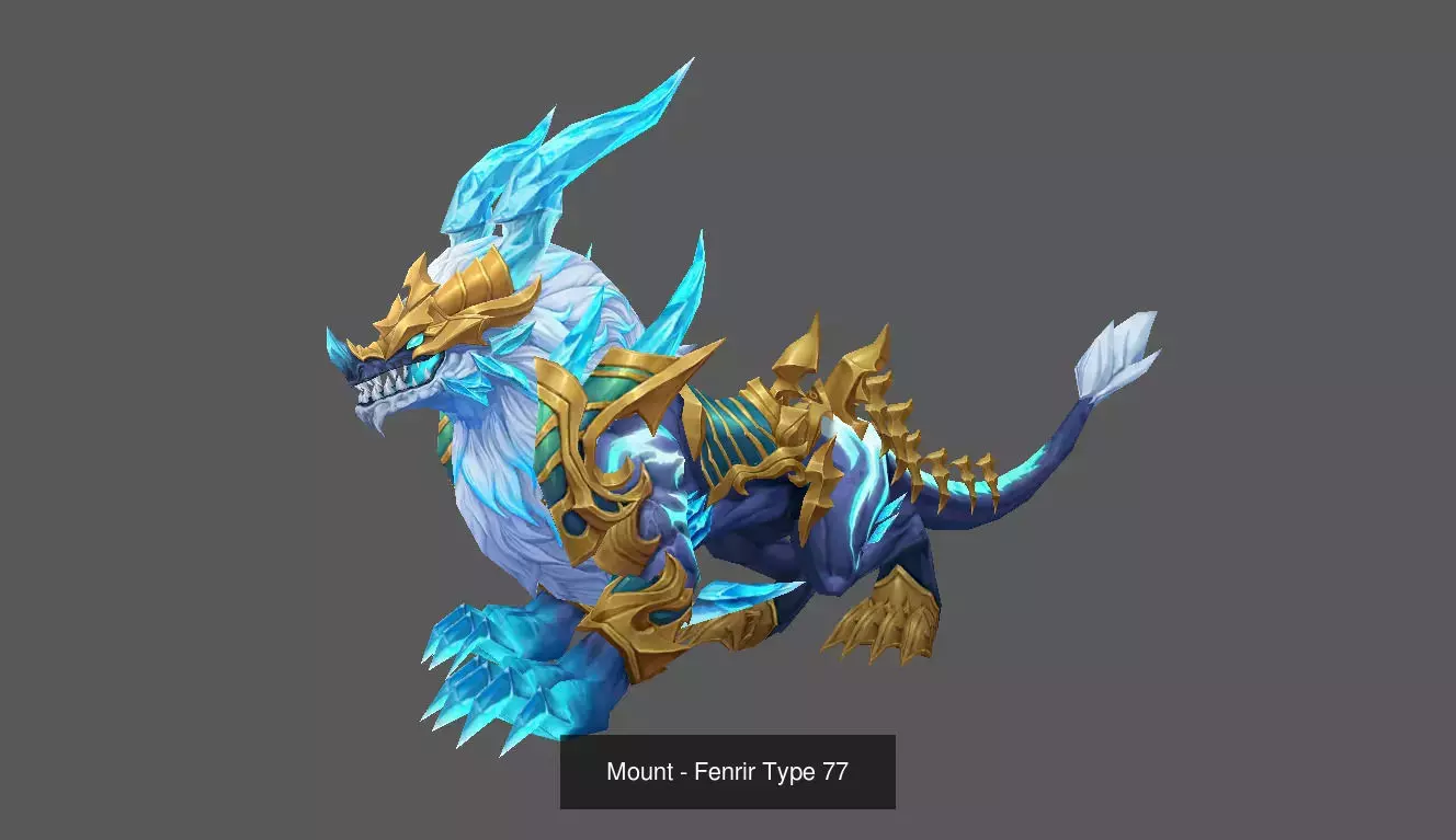 Pack of 100 Stylized Fenrir - Wolf - Bears - Dragons Mounts 3D Model Collection_153