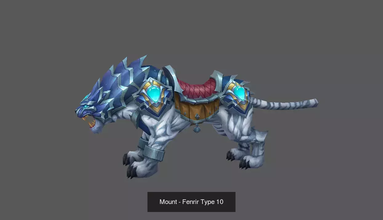 Pack of 100 Stylized Fenrir - Wolf - Bears - Dragons Mounts 3D Model Collection_221
