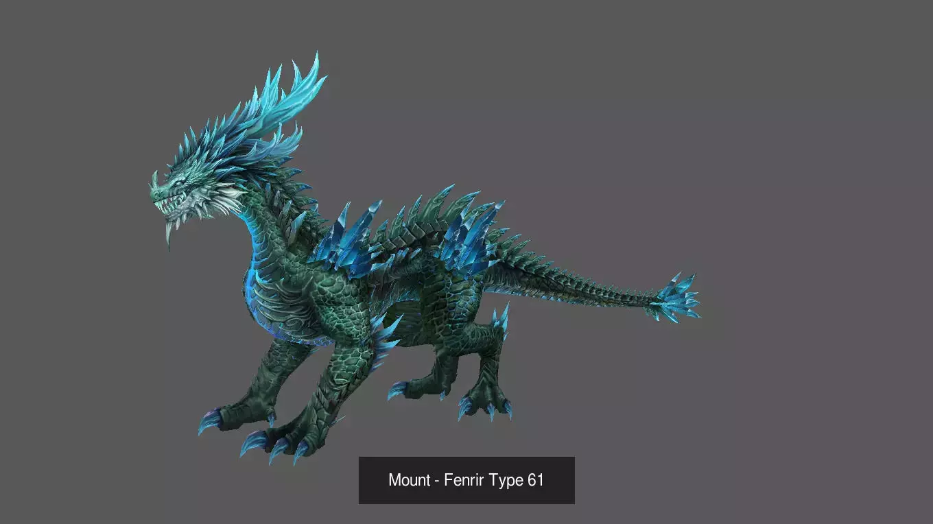 Pack of 100 Stylized Fenrir - Wolf - Bears - Dragons Mounts 3D Model Collection_169